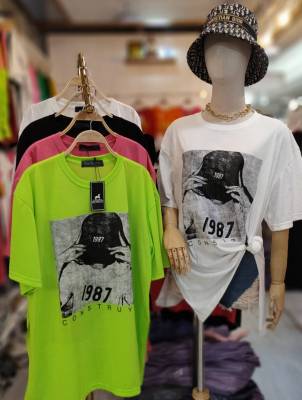 เสื้อยืดแฟชั่นใหม่เสื้อผ่าข้างโอเวอร์ไซส์เสื้อยืดตัวใหญ่