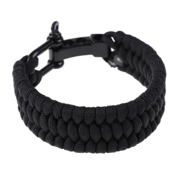 Survival Rope Paracord Bracelet Outdoor Camping Hiking Steel Shackle Buckle