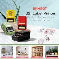 Niimbot เครื่องพิมพ์กระเป๋าแบบพกพาเครื่องพิมพ์ฉลากไร้สาย B21เครื่องพิมพ์บาร์โค้ดความร้อนบลูทูธใช้สำนักงาน