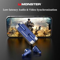 Monster XKT08 TWS Bluetooth 5.3 หูฟังเบสแน่นๆ เกมหูฟังบลูทูธ เพลงโหมดคู่ หูฟังไร้สาย Waterproof หูฟังอินเอียร์ตัดเสียงรบกวน