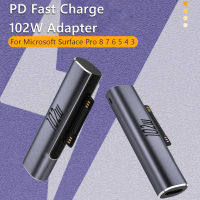 102W 6.8A PD Fast Charging Plug Converter สำหรับ Sur Pro X 8 7 6 5 4 3 Go Book USB C Charger Magnetic Power Adapter