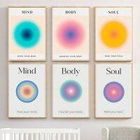 Mind Body Soul Aura โปสเตอร์ Energy Spiritual Gradient พิมพ์ Wall Art ภาพวาดผ้าใบ Y2K ตกแต่ง Aesthetic Room Decor ภาพ New