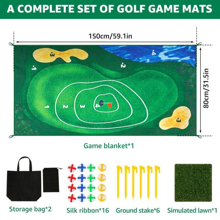 ชุดเกมกอล์ฟแบบลำลองของ-aov-ชุดเกมกอล์ฟแบบลำลองพร้อมเสื่อและลูกบอล16ลูกเสื่อเทรนนิ่งเกมกอล์ฟพับได้แบบพกพาง่ายต่อการเล่นเสื่อฝึกกอล์ฟเสื่อเทรนนิ่งเกมกอล์ฟ
