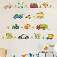 Cartoon car road track creative wall sticker for kids rooms nursery childrens room decor on the wall car murals Child gift