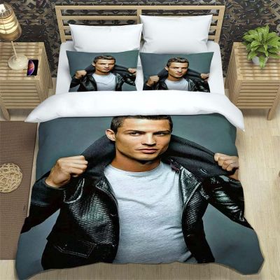 ❁◐✱ Cristiano Ronaldo Pattern Quilt Cover Pillowcase Bedding Three Piece Set Multi Size Comforter Set Duvet Cover Bedding Sets