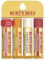 Burts Bees ลิปบาล์ม คละกลิ่น Superfruit [Pink Grapefruit, Mango, Coconut &amp; Pear, Pomegranate] [แพ็ค 4 อันสุดคุ้ม] ของแท้ จากอเมริกา