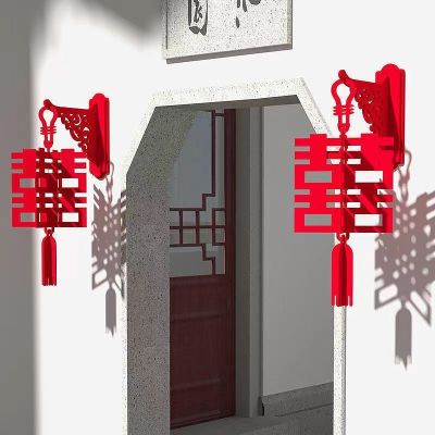 จี้โคมไฟ รูปตัวอักษรจีน อุปกรณ์ประกอบฉากถ่ายภาพ สร้างสรรค์ สําหรับงานแต่งงาน