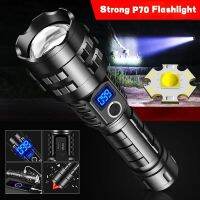 XHP70 Powerful Led Flashlight Usb Zoom Tactical Light Led Torch 26650 Flashlight Type-C Rechargeable with Bottom Attack Cone