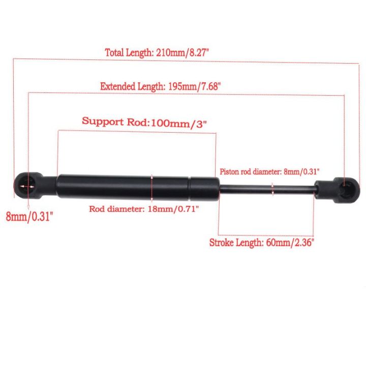 2ชิ้น200-380n-บาร์ที่ค้ำถังแก๊สทองแดงแรงยกประตูสนับสนุนก๊าซไฮดรอลิกสปริงประตูตู้เก็บของตู้ครัวหน้าต่างประตูรถบัสฮาร์ดแวร์และล็อค