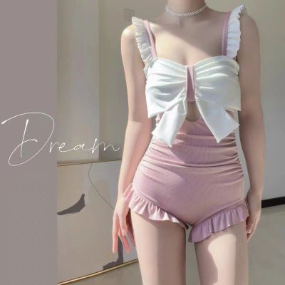 Womens Korean Colorful One-Piece Swimsuit Classic Sexy Swimsuit Beach Backless Skinny Swimsuit Summer Removable Bra Swimskirt