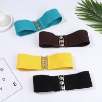 【CW】 Fashion Cinch Stretch Cummerbands Waist Band Wide Elastic Metal Buckle Waistband