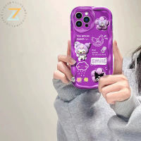 เคส OPPO Reno10 5G Reno 8T 5G Reno 8T 4G Reno 8Z 5G Reno 7Z 5G Reno 6Z 5G Reno8 5G Reno6 5G Reno5 5G Reno7 4G Reno8เคสโทรศัพท์ซิลิโคนคุโรมิน่ารักยิ้ม Reno4สีม่วง4G