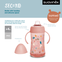 Suavinex ถ้วยหัดดื่ม BOTTLE HANDLES-NON SPILL SPOUT 270ml เหมาะสำหรับอายุ +4 เดือน