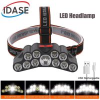 【lz】❒℡№  Nova 11led head-mounted lanterna ao ar livre de pesca noturna à prova dwaterproof água recarregável mineiro lâmpada luz forte farol