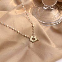 IOY IRENE Fashion Flower Pearls Pendant Necklace New Cute Romantic Gothic Chain Clavicle Necklace For Women Jewelry NE688