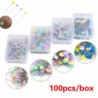 100pcs/box Flower Button Bowknot Patchwork Pins Needles Sewing Quilting Marking