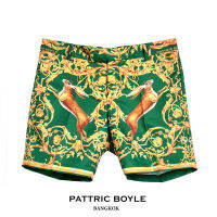 PATTRICBOYLE / TFN / RABBIT WITH GOLD BAROQUE SHORTS  กางเกงขาสั้น พิมพ์ลาย เถา บาโรก ทอง และ กระต่าย / TFN05101GR 05