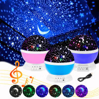 Starry Lights Galaxy Night Light Star Sky Projector LED Rotating Star Moon Night Lamp Battery Bedroom Decor For Kids Baby Gifts