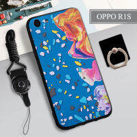 เคส TPU นิ่มสำหรับ OPPO R1S/R8007กล่องคลุมทั้งหมดเคสโทรศัพท์พิมพ์ลายฝามีที่ถือวงแหวน Tputhone และเชือก