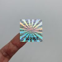 Hologram Warranty Sticker  Sealed Tamper-Proof Holographic Label  Black Serial Number  Customized Logo  500pcs 30mmx30mm Stickers Labels