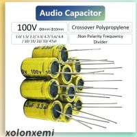 10Pcs 100V NP Electrodeless Speaker Audio Capacitor Non Polarity Frequency 1UF 1.5UF 2.2UF 3.3UF 4.7UF Crossover Polypropylene