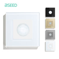 BSEED PIR Infrared Motion Body Sensor Switch Push Button Glass Mechanical Wall Mounted Switches EU Standard LED Light Switches