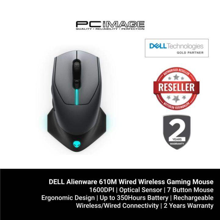 DELL Alienware 610M Wired Wireless Gaming Mouse Dark Side of The Moon AW610M Lazada