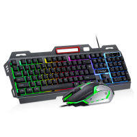 TF600ชุดคีย์บอร์ดและเมาส์แบบมีสายสีสัน Backlit Gaming Keyboard Mouse Combo สำหรับ PC เดสก์ท็อปคอมพิวเตอร์ Gamer Business Office