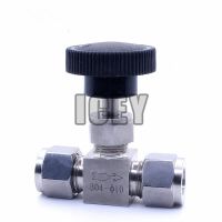 Adjustable Straight Needle Valve 4 6 8 10 12mm 1/8 1/4 3/8 1/2 Inch Hard Tube SS304 Flow Control Crane Needle Valve