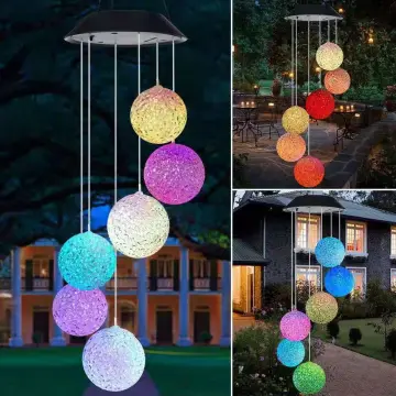 Humming Bird LED Solar Light Romantic Windbell Wind Chime String Lamp  Pendant Color Changing for Garden Patio Yard Decor Lamp