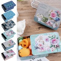 European Style Small Push-Pull Box Rectangular Empty Tin Storage Box Wedding Jewelry Pill Cases Container Cosmetic Organizer Bin Storage Boxes