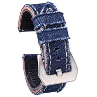 （Bar watchband）สายนาฬิกา HemsutWatch ด่วน ReleaseDenimTwo PiecesStraps MattBuckle 20มม. 22มม. 24มม