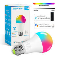 1PCS 15W WiFi Smart Light Bulb E27 B22 Dimmable RGB+CW LED Spotlight Bluetooth Voice Control Lamp Work With Alexa Home