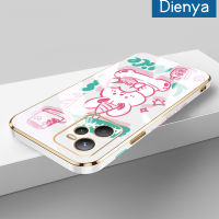 Dienya เคสสำหรับ Realme C35 C31 Narzo 50A Prime GT Neo3 Q5i Narzo 50i Prime เคสการ์ตูนน่ารักรูปแบบโชคดีใหม่กรอบสี่เหลี่ยมชุบเคสนิ่มซิลิกาเจลกันกระแทกเคสมือถือเลนส์กล้องถ่ายรูปฝาครอบป้องกัน