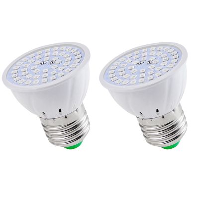 2X E27 80 LEDs Plant Grow Lamp LED Full Spectrum Growth Bulbs Seedling Flower Phyto Lamp for Indoor Hydroponic Plants
