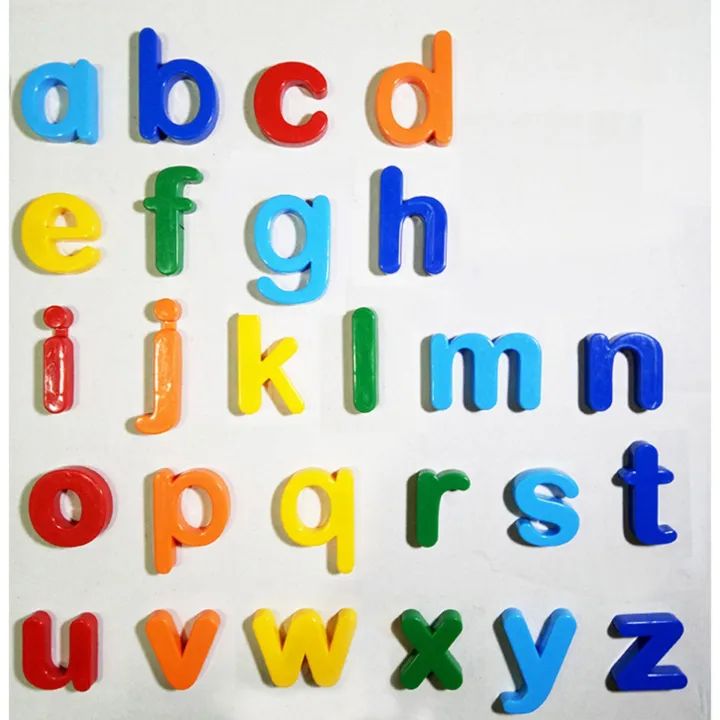 Set Of 26 Pcs Colorful Teaching Plastic Magnetic Lowercase Letters