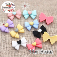 【Chat-support】 Noon Traders 50ชิ้น11X16มม. คละสี Bowknot เรซิ่น Flatback Cabochon DIY Art Decoration