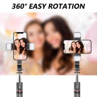 Bluetooth Selfie Stick 1160mm Extended Double Fill Light L13D Tripod with Remote Shutter for Android IOS Smartphone