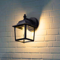 Retro E27 Wall Lamp Outdoor Waterproof Corridor Pathway Glass Lantern Light Sconce Courtyard Villa Garden Balcony Lighting