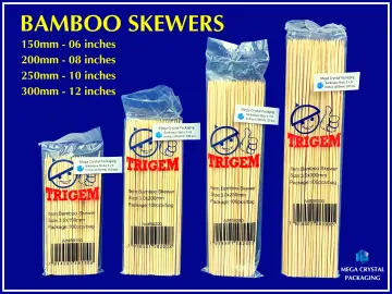 90Pcs Bamboo Skewer Sticks 6/8/10/12inch Natural Wood Barbecue