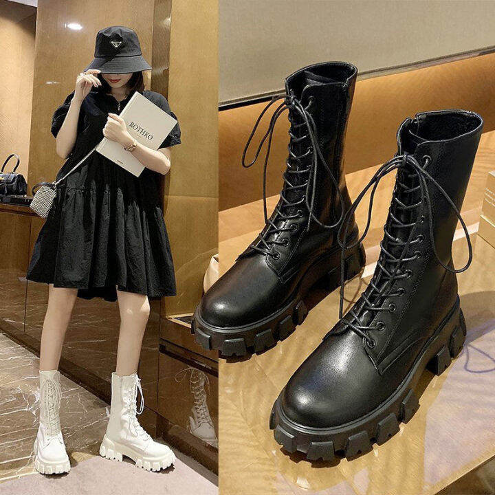 tsc027-dr-martens-รองเท้าบูทผู้หญิงสไตล์อังกฤษฤดูใบไม้ผลิและรองเท้าบูทฤดูใบไม้ร่วง-all-match-ยกด้านล่างกลางลูกวัว-skinny-รองเท้าอินเทอร์เน็ต-celebrity-2021ใหม่-booties