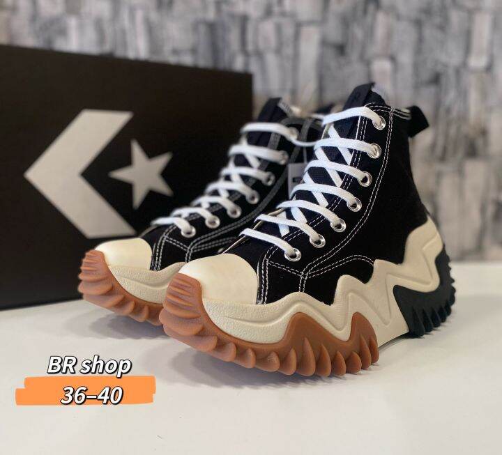 รองเท้าคอนเวิร์ส RUN STAR MOTION CANVAS PLATFORM HI BLACK SIZE.3645