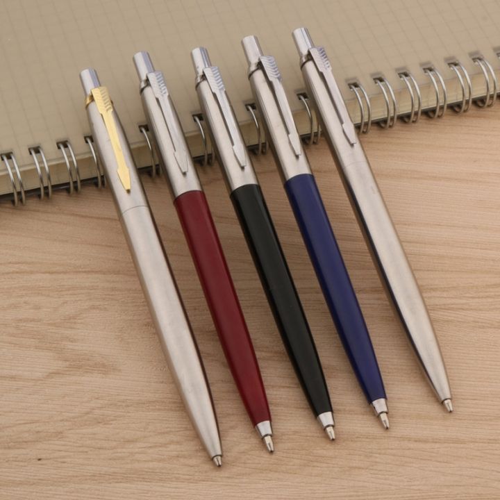 3pc-set-ballpoint-pen-press-typ-ink-pen-stainless-steel-push-stationery-office-school-supplies-writing-gift-pen
