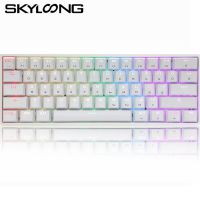 Skyloong GK61 61คีย์แป้นพิมพ์เชิงกลสำหรับเล่นเกม USB แป้นพิมพ์กลเกมไฟ RGB Backlit แบบมีสายสำหรับแท็บเล็ตบนโต๊ะแล็ปท็อป SK61