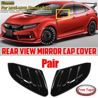 สำหรับ Honda Civic 10Th Gen 2016-2020 Type-R Hatchback สีดำมันวาวประตูผ้าคลุมกระจกมองหลังปีกข้างเคสเสริมฝากระจกรถ