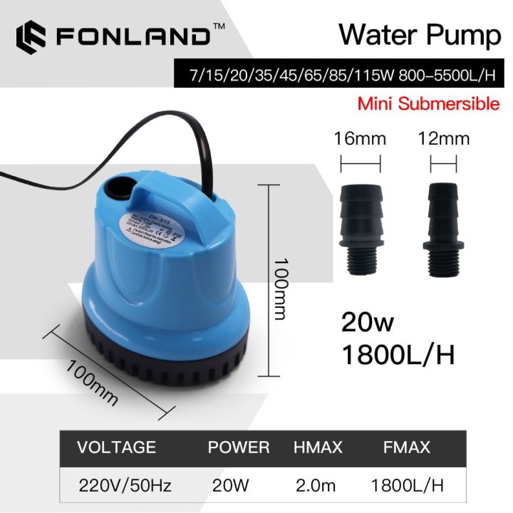 fonland-10-18-25-45-65-85-115w-850-5500l-h-submersible-water-pump-220v-spout-temperature-control-for-industrial-chiller