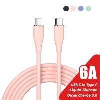 6A 60W Liquid Silicone USB C to Type C Cable For Huawei Honor Fast Charging Data Cord for Xiaomi 13 Samsung POCO Oneplus Redmi Cables  Converters