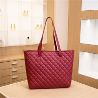 ZHUHAO กระเป๋าถือปักผ้าร่ม PU หนังสีทึบแฟชั่น Tote Shoulder Bag