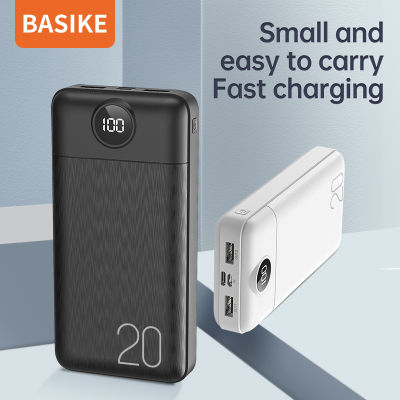 Basike ของแท้ พาวเวอร์แบงค์ Powerbank ออกงาน ท่องเที่ยว 20000mAh Fast Charge Power Bank Dual USB Charging ของแท้ แบตเตอรี่สำรอง แบต เพาเวอร์แบงค์