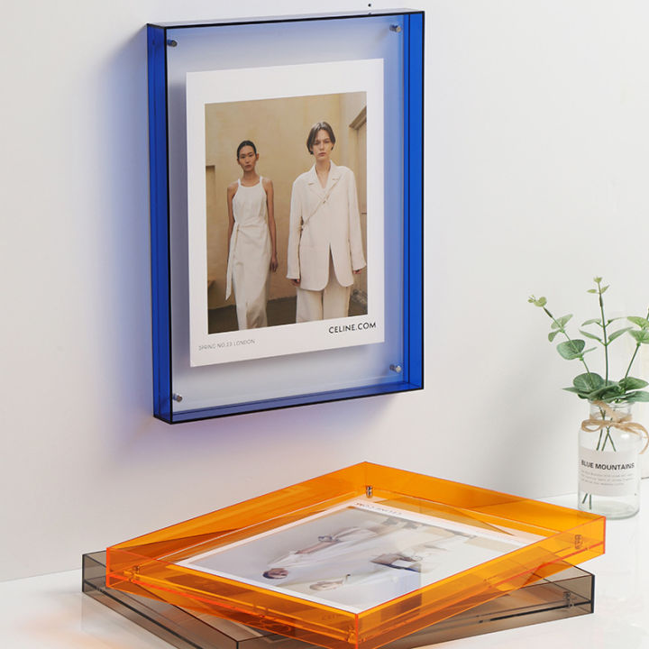 โปสเตอร์โปร่งใส-diy-กรอบรูปอะคริลิคภาพกรอบรูปไฟติดผนังห้องโถงห้องนอนผนังสำหรับแขกผู้เข้าพักบนโต๊ะกรอบรูป-framehuilinshen